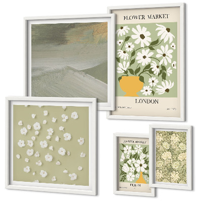 Decorațiune de perete set tablouri Motive florale urbane