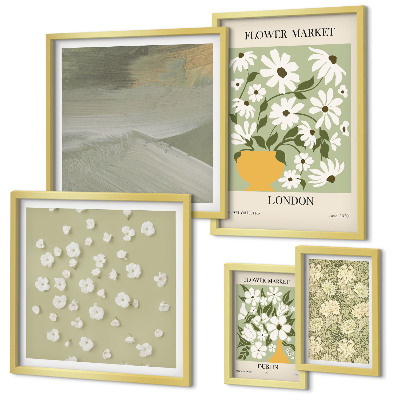 Decorațiune de perete set tablouri Motive florale urbane