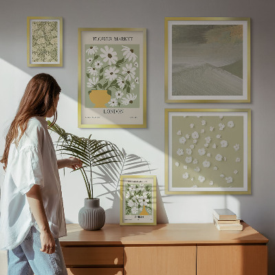 Decorațiune de perete set tablouri Motive florale urbane