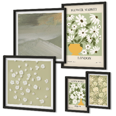 Decorațiune de perete set tablouri Motive florale urbane
