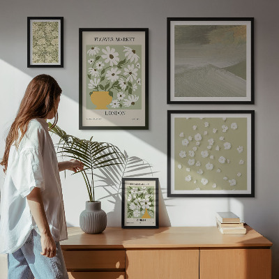 Decorațiune de perete set tablouri Motive florale urbane