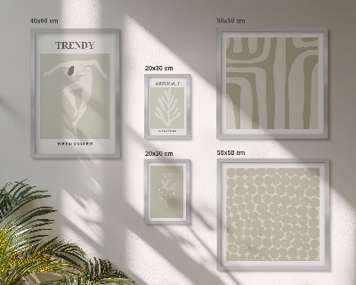 Polyptic înrămat Grafică verde abstractă elegantă