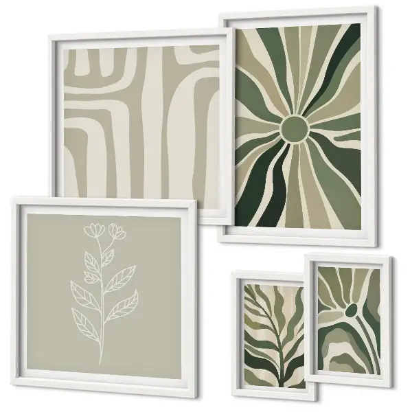 Set de tablouri decorative pentru perete modele cu plante abstracte