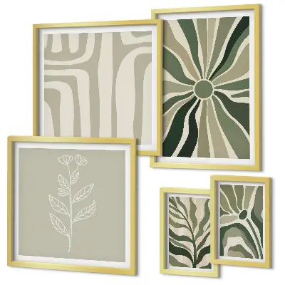 Set de tablouri decorative pentru perete modele cu plante abstracte