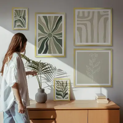 Set de tablouri decorative pentru perete modele cu plante abstracte