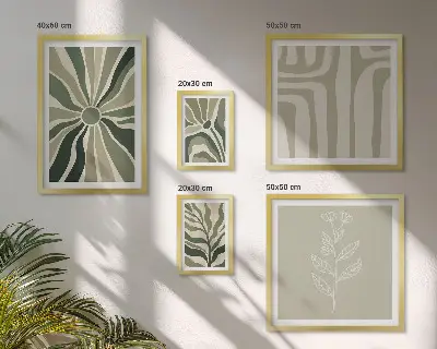Set de tablouri decorative pentru perete modele cu plante abstracte