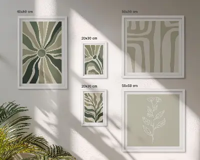 Set de tablouri decorative pentru perete modele cu plante abstracte