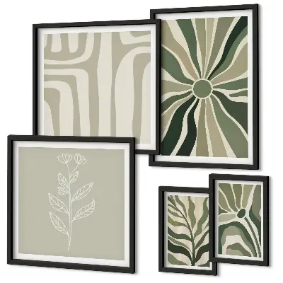 Set de tablouri decorative pentru perete modele cu plante abstracte