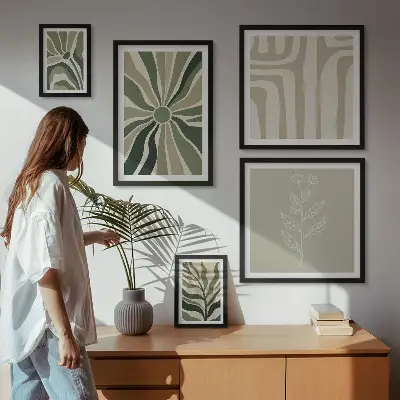 Set de tablouri decorative pentru perete modele cu plante abstracte