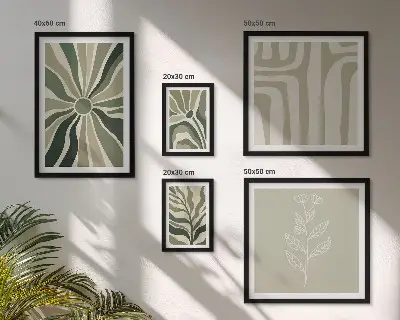 Set de tablouri decorative pentru perete modele cu plante abstracte