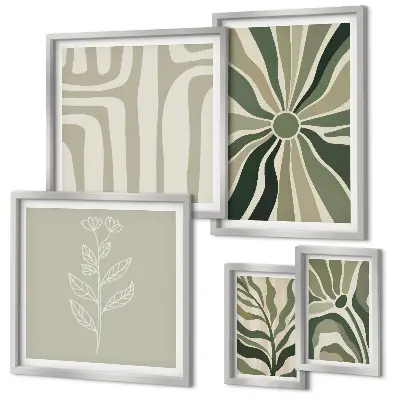 Set de tablouri decorative pentru perete modele cu plante abstracte