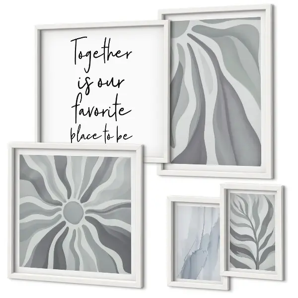 Set de tablouri decorative pentru perete modele abstracte în nuanțe de gri și alb