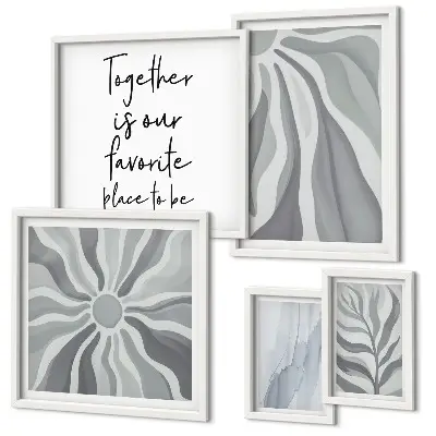 Set de tablouri decorative pentru perete modele abstracte în nuanțe de gri și alb