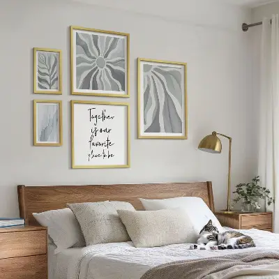Set de tablouri decorative pentru perete modele abstracte în nuanțe de gri și alb