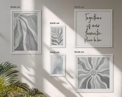 Set de tablouri decorative pentru perete modele abstracte în nuanțe de gri și alb