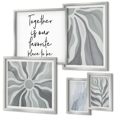 Set de tablouri decorative pentru perete modele abstracte în nuanțe de gri și alb
