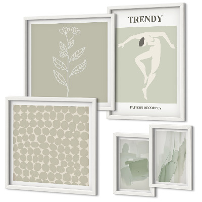 Decorațiune de perete set tablouri Temă verde cu grafică elegantă