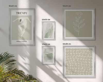 Decorațiune de perete set tablouri Temă verde cu grafică elegantă