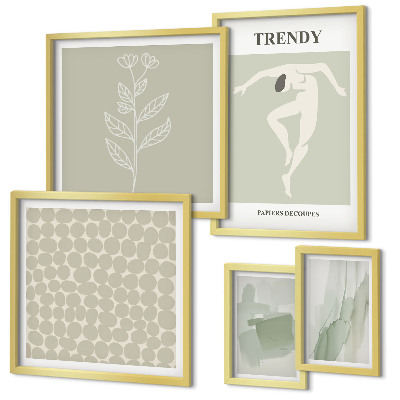 Decorațiune de perete set tablouri Temă verde cu grafică elegantă