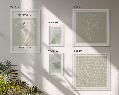 Decorațiune de perete set tablouri Temă verde cu grafică elegantă