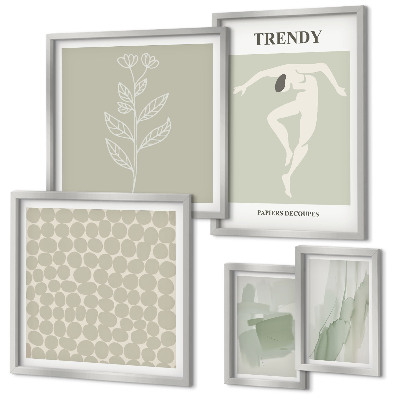 Decorațiune de perete set tablouri Temă verde cu grafică elegantă