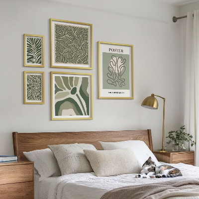 Polyptic înrămat Forme de plante boho abstracte
