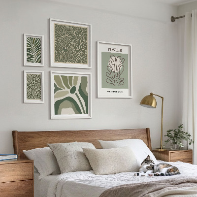 Polyptic înrămat Forme de plante boho abstracte