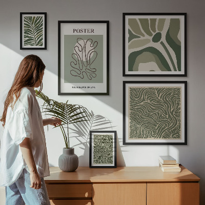 Polyptic înrămat Forme de plante boho abstracte