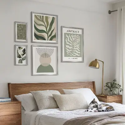 Set de tablouri decorative pentru perete cu modele abstracte de plante