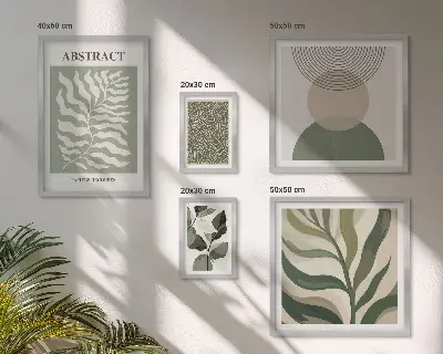 Set de tablouri decorative pentru perete cu modele abstracte de plante