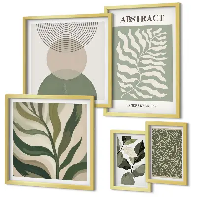Set de tablouri decorative pentru perete cu modele abstracte de plante