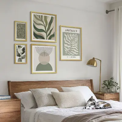Set de tablouri decorative pentru perete cu modele abstracte de plante