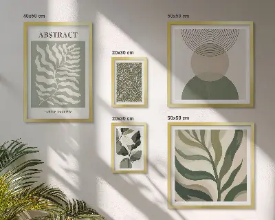 Set de tablouri decorative pentru perete cu modele abstracte de plante