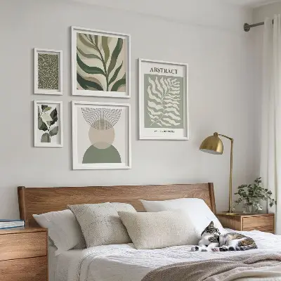 Set de tablouri decorative pentru perete cu modele abstracte de plante