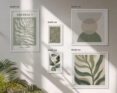 Set de tablouri decorative pentru perete cu modele abstracte de plante