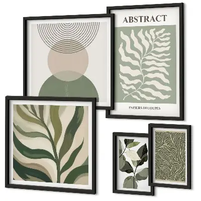 Set de tablouri decorative pentru perete cu modele abstracte de plante