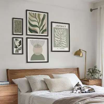 Set de tablouri decorative pentru perete cu modele abstracte de plante