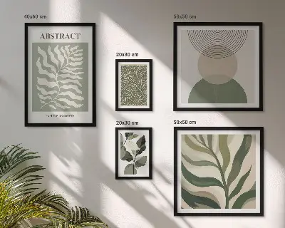 Set de tablouri decorative pentru perete cu modele abstracte de plante