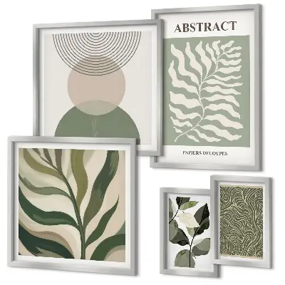 Set de tablouri decorative pentru perete cu modele abstracte de plante