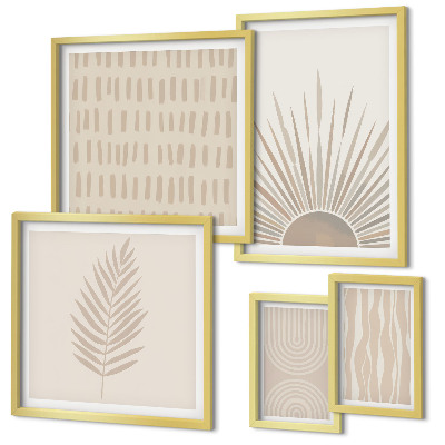Polyptic înrămat Decorațiuni elegante cu geometrie naturală