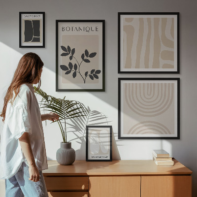Decorațiune de perete set tablouri Grafică elegantă a plantelor