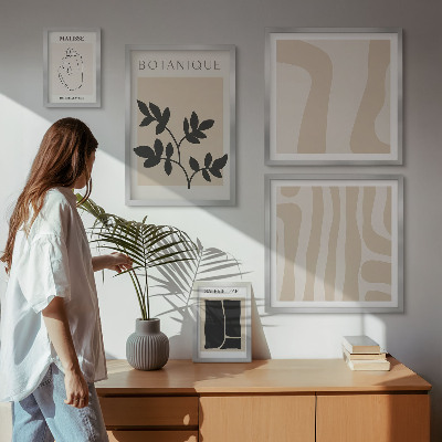Polyptic înrămat Grafică abstractă elegantă a plantelor