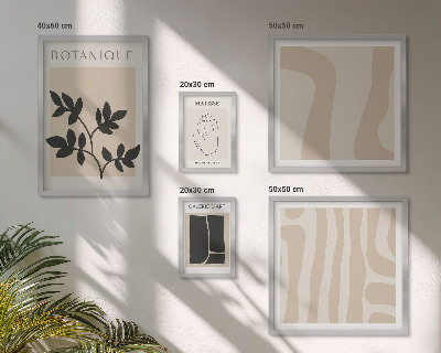 Polyptic înrămat Grafică abstractă elegantă a plantelor