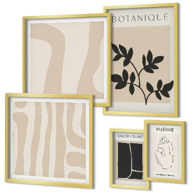Polyptic înrămat Grafică abstractă elegantă a plantelor