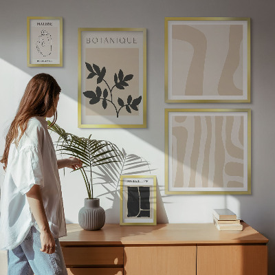 Polyptic înrămat Grafică abstractă elegantă a plantelor