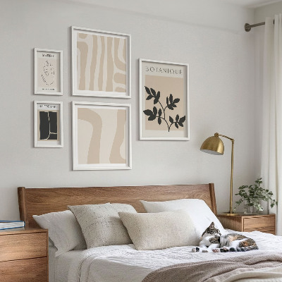 Polyptic înrămat Grafică abstractă elegantă a plantelor