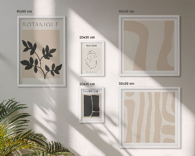 Polyptic înrămat Grafică abstractă elegantă a plantelor