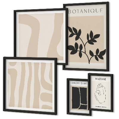 Polyptic înrămat Grafică abstractă elegantă a plantelor