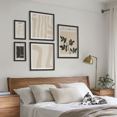 Polyptic înrămat Grafică abstractă elegantă a plantelor