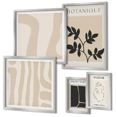 Polyptic înrămat Grafică abstractă elegantă a plantelor